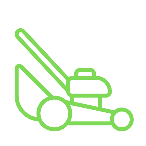 lawn mower used to cut grass to the right height